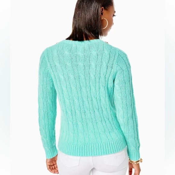 LILLY PULITZER Crystal Embellished LS Full Fashion Knit DARIO PULLOVER SWEATER - Picture 2 of 11